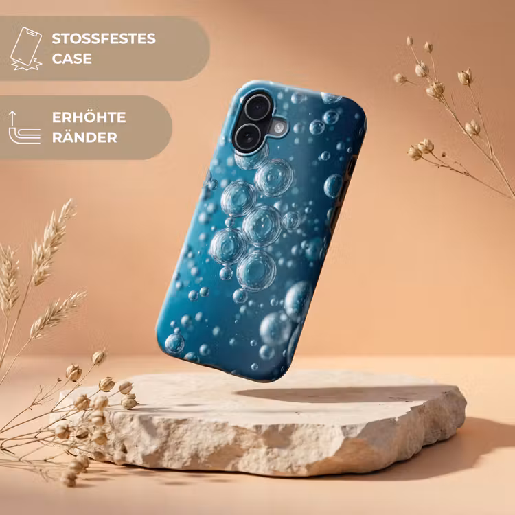 Luchtbellen - Dynamisch - Blauw Toughcase MagSafe Apple iPhone 17 klein -USP_RandenV_DE