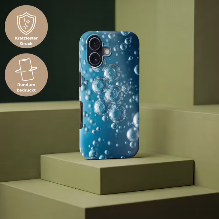 Luchtbellen - Dynamisch - Blauw Toughcase MagSafe Apple iPhone 17 klein -USP_PrintM_DE