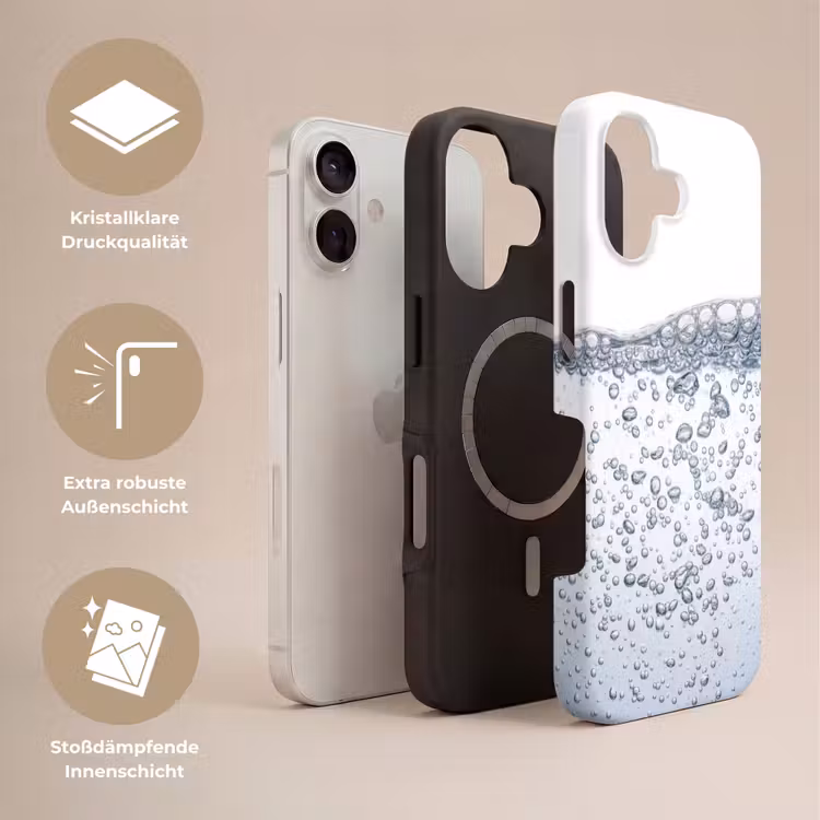 Luchtbellen - Water - Dynamisch Toughcase MagSafe Apple iPhone 17 klein -USP_Lagen_DE