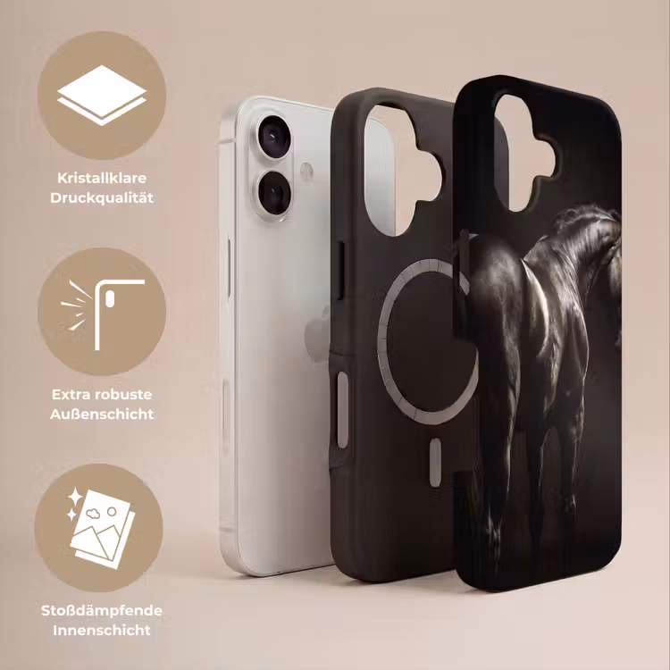 Krachtig - Paard - Donker Toughcase MagSafe Apple iPhone 17 klein -USP_Lagen_DE