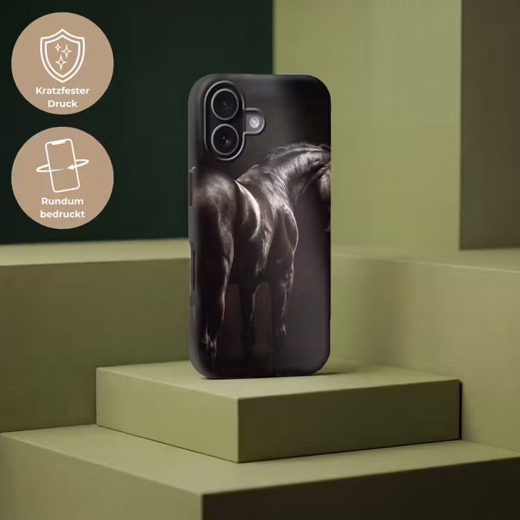 Krachtig - Paard - Donker Toughcase MagSafe Apple iPhone 17 klein -USP_PrintM_DE