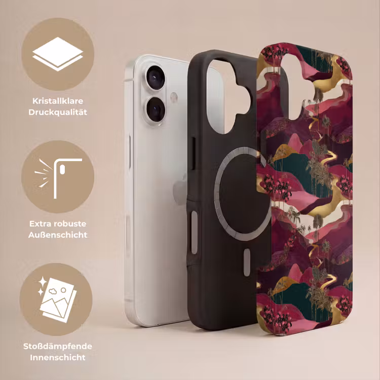 Magisch - Palmbomen - Goud Toughcase MagSafe Apple iPhone 17 klein 1017 -USP_Lagen_DE