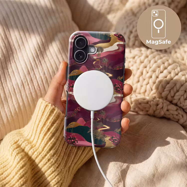 Magisch - Palmbomen - Goud Toughcase MagSafe Apple iPhone 17 klein 1017 -USP_MagsafeV