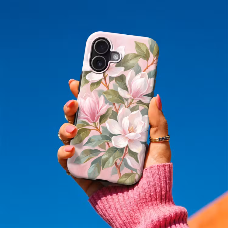 Magnolia's - Patroon - Roze Toughcase MagSafe Apple iPhone 17 klein -Sfeer1V