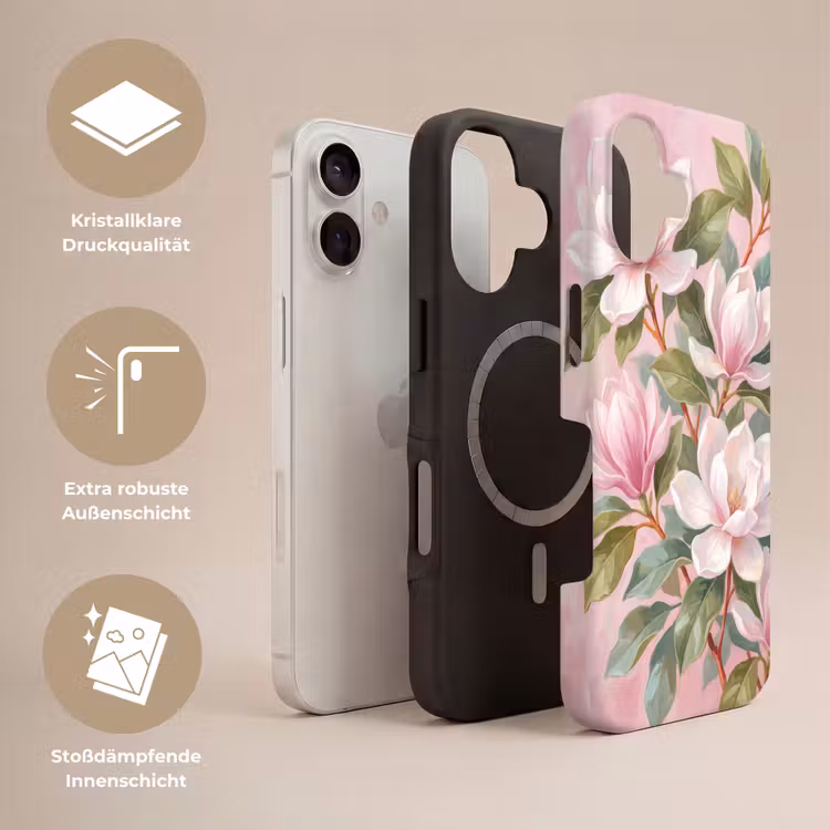 Magnolia's - Patroon - Roze Toughcase MagSafe Apple iPhone 17 klein -USP_Lagen_DE