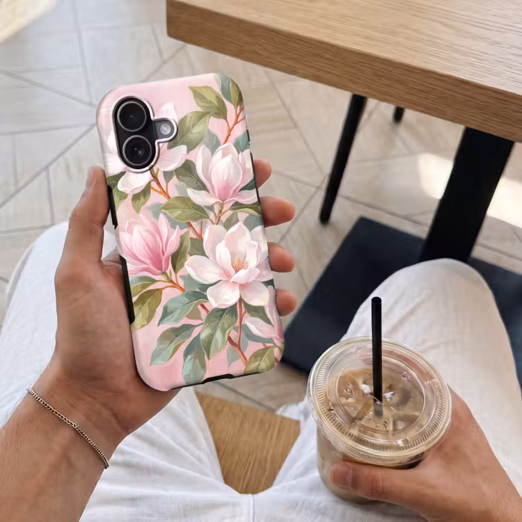 Magnolia's - Patroon - Roze Toughcase MagSafe Apple iPhone 17 klein -Sfeer1M