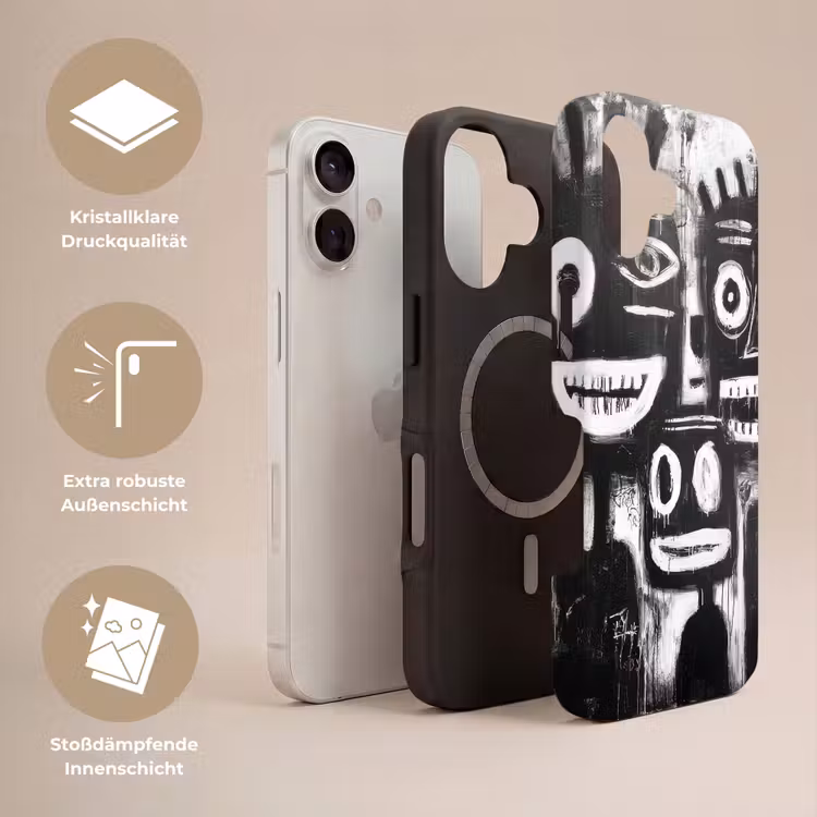 Schilderij - Figuren - Zwart - Abstract Toughcase MagSafe Apple iPhone 17 klein -USP_Lagen_DE