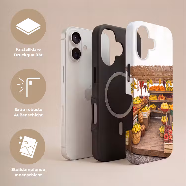 Handyhülle Toughcase - Marktstand – Obst – Frisch - Marktkraam - Fruit - Vers Toughcase MagSafe Apple iPhone 17 klein