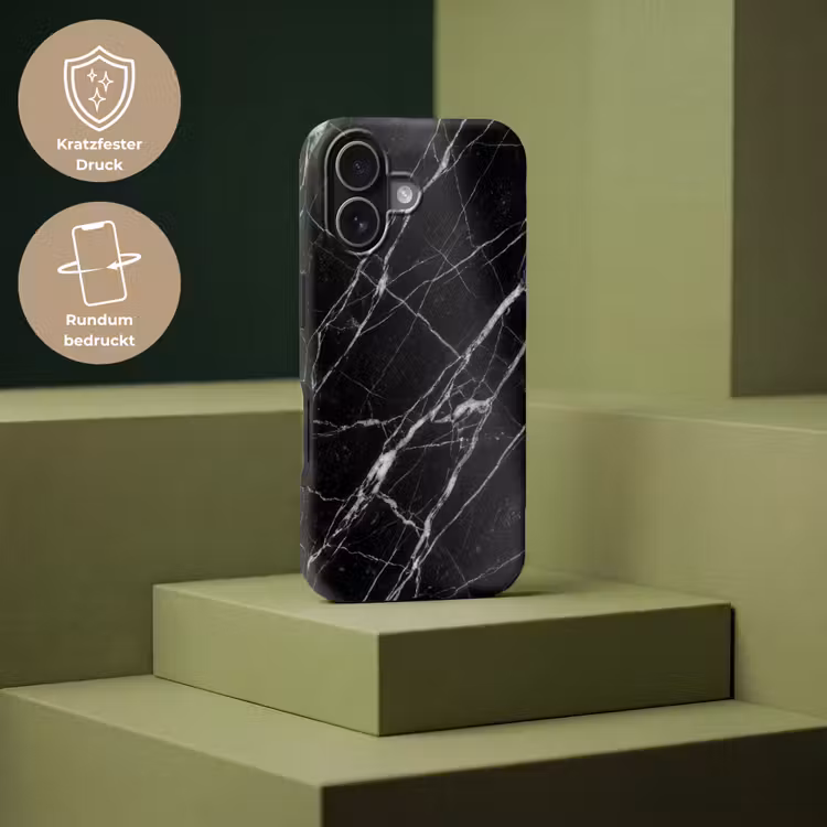 Marmer - Aders - Abstract - Zwart Toughcase MagSafe Apple iPhone 17 klein -USP_PrintM_DE