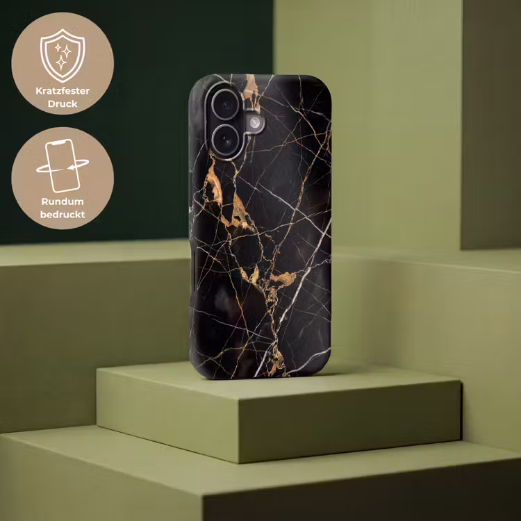 Marmer - Goud - Abstract - Zwart Toughcase MagSafe Apple iPhone 17 klein -USP_PrintM_DE