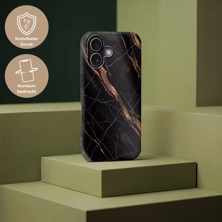 Marmer - Goud - Patroon - Luxe - Zwart Toughcase MagSafe Apple iPhone 17 klein -USP_PrintM_DE