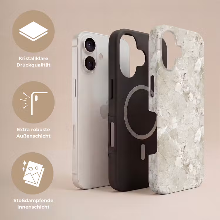 Marmer - Grijs - Aders Toughcase MagSafe Apple iPhone 17 klein 1017 -USP_Lagen_DE