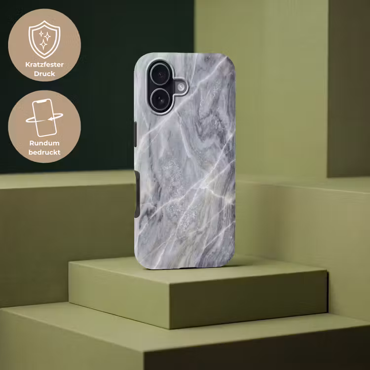 Marmer - Ader - Patroon - Abstract - Grijs Toughcase MagSafe Apple iPhone 17 klein -USP_PrintM_DE