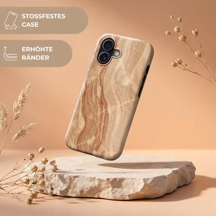Marmer - Ader - Natuur - Abstract - Beige Toughcase MagSafe Apple iPhone 17 klein -USP_RandenV_DE