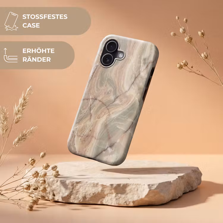 Marmer - Patroon - Abstract - Beige - Groen Toughcase MagSafe Apple iPhone 17 klein -USP_RandenV_DE