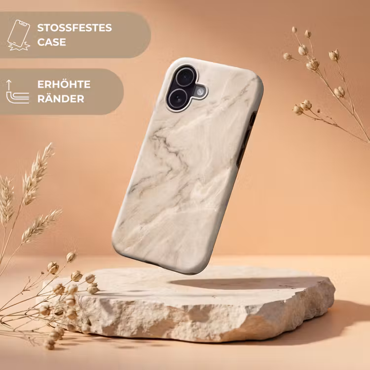 Marmer - Patroon - Abstract - Modern - Beige Toughcase MagSafe Apple iPhone 17 klein -USP_RandenV_DE