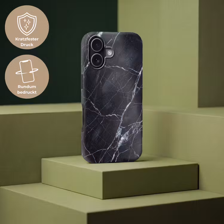 Marmer - Patroon - Modern - Zwart - Wit Toughcase MagSafe Apple iPhone 17 klein -USP_PrintM_DE