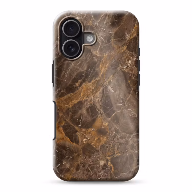 Marmer - Patroon - Natuur - Bruin - Goud Toughcase MagSafe Apple iPhone 17 klein -3d