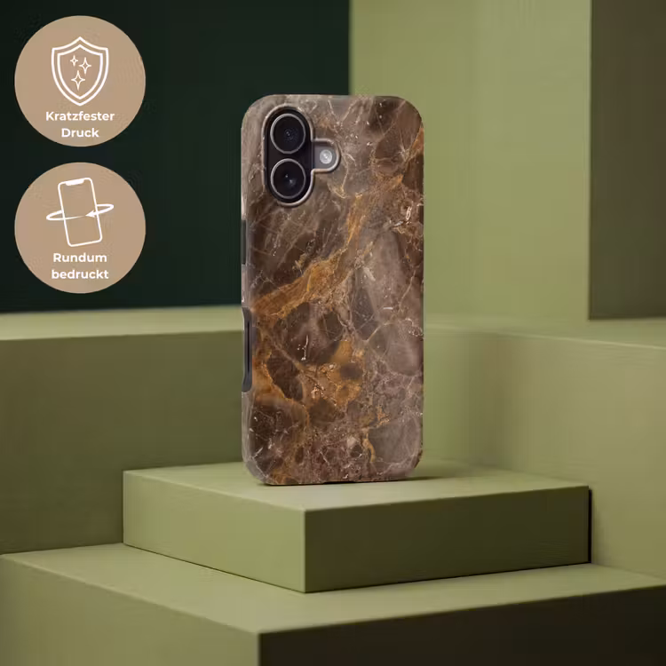 Marmer - Patroon - Natuur - Bruin - Goud Toughcase MagSafe Apple iPhone 17 klein -USP_PrintM_DE