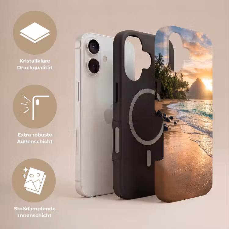 Zee - Berg - Landschap - Tropisch - Goud Toughcase MagSafe Apple iPhone 17 klein -USP_Lagen_DE