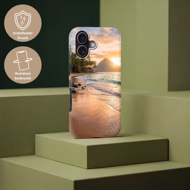 Zee - Berg - Landschap - Tropisch - Goud Toughcase MagSafe Apple iPhone 17 klein -USP_PrintM_DE