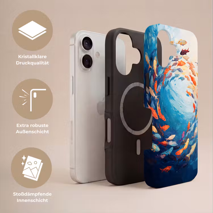 Zee - Vissen - Kleurrijk - Dynamisch Toughcase MagSafe Apple iPhone 17 klein -USP_Lagen_DE