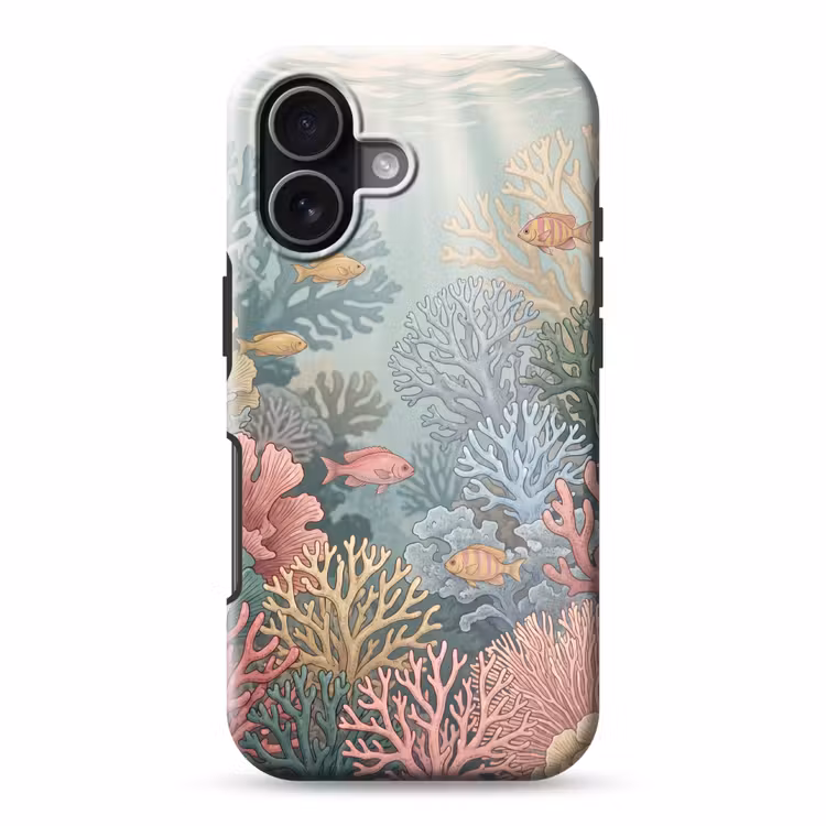 Zee - Koraal - Vis - Natuur - Kleurrijk Toughcase MagSafe Apple iPhone 17 klein -3d