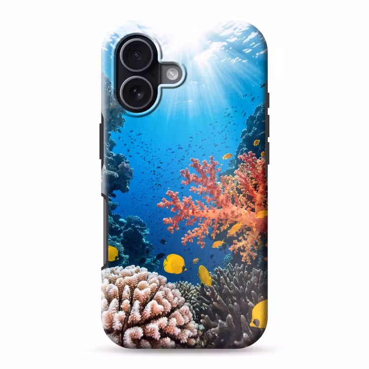 Zee - Koraalrif - Natuur - Levendig - Blauw Toughcase MagSafe Apple iPhone 17 klein -3d
