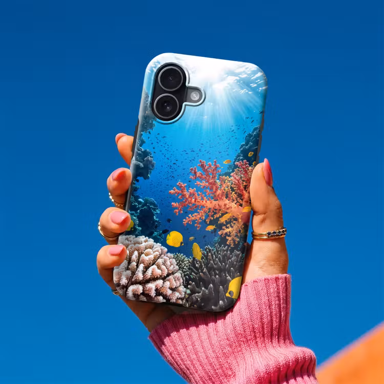 Zee - Koraalrif - Natuur - Levendig - Blauw Toughcase MagSafe Apple iPhone 17 klein -Sfeer1V
