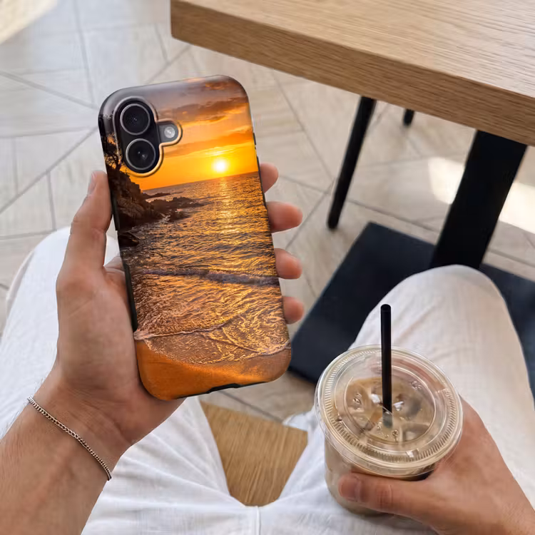 Zee - Kust - Zonsondergang - Natuur - Oranje Toughcase MagSafe Apple iPhone 17 klein -Sfeer1M