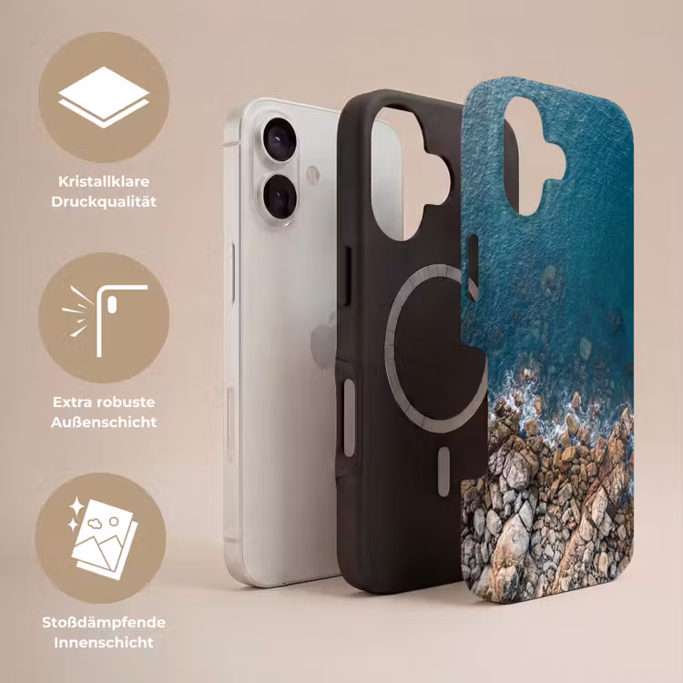Zee - Kustlijn - Natuur - Abstract - Blauw Toughcase MagSafe Apple iPhone 17 klein -USP_Lagen_DE