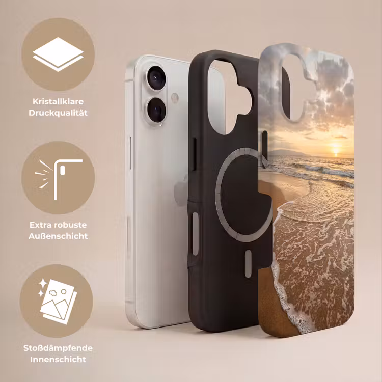 Zee - Kustlijn - Wolken - Landschap - Oranje Toughcase MagSafe Apple iPhone 17 klein -USP_Lagen_DE