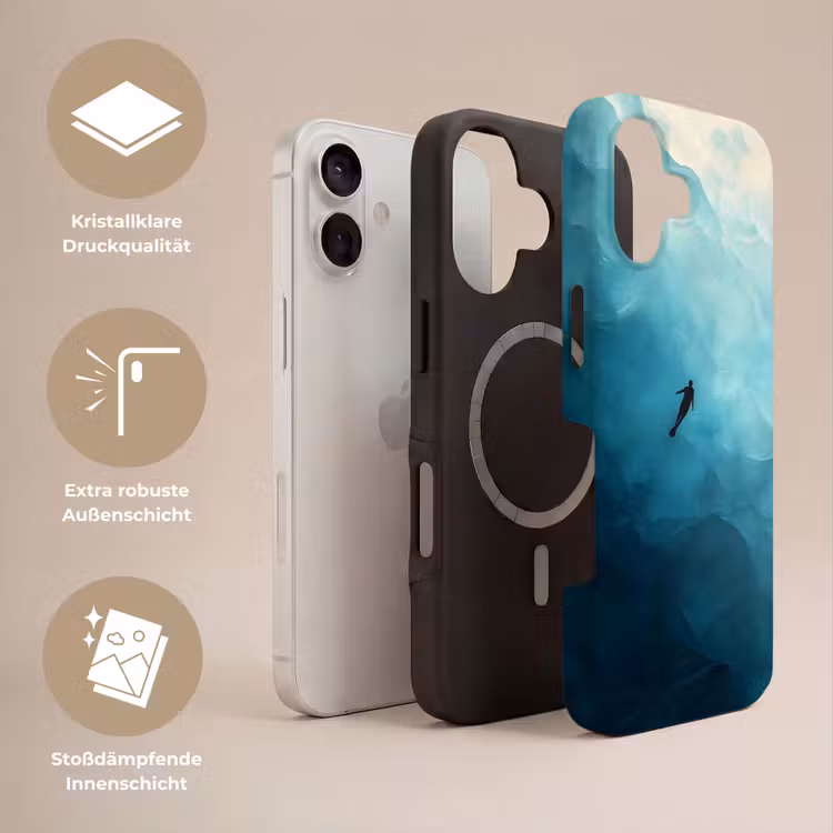 Zee - Silhouet - Abstract - Blauw Toughcase MagSafe Apple iPhone 17 klein -USP_Lagen_DE