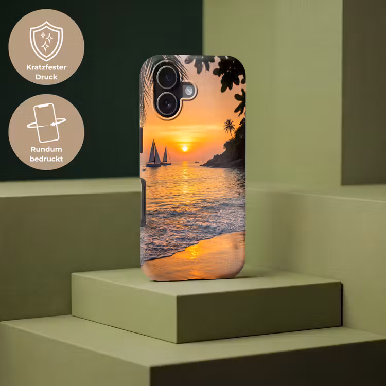 Zee - Zonsondergang - Boot - Natuur - Oranje Toughcase MagSafe Apple iPhone 17 klein -USP_PrintM_DE