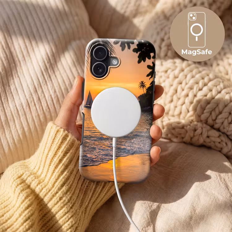 Zee - Zonsondergang - Boot - Natuur - Oranje Toughcase MagSafe Apple iPhone 17 klein -USP_MagsafeV