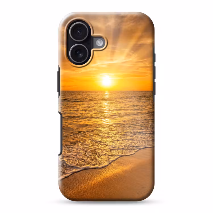 Zee - Zonsondergang - Golven - Kust - Oranje Toughcase MagSafe Apple iPhone 17 klein -3d