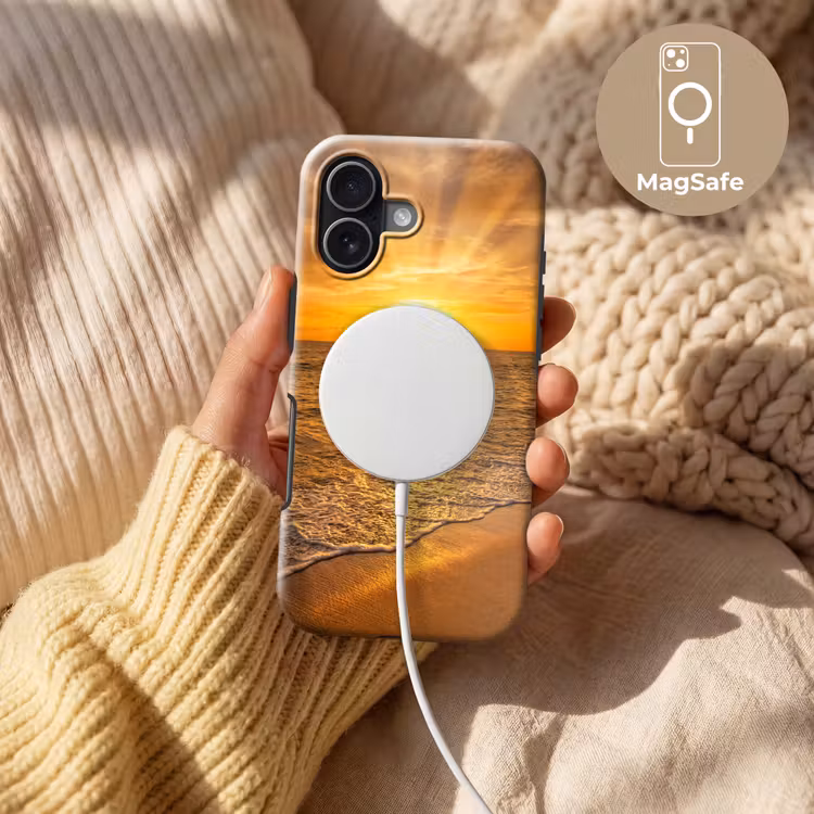 Zee - Zonsondergang - Golven - Kust - Oranje Toughcase MagSafe Apple iPhone 17 klein -USP_MagsafeV