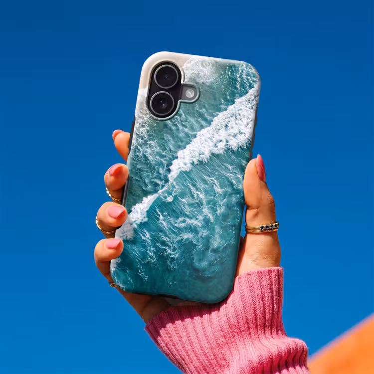 Zee - Strand - Golven - Natuur - Blauw Toughcase MagSafe Apple iPhone 17 klein -Sfeer1V