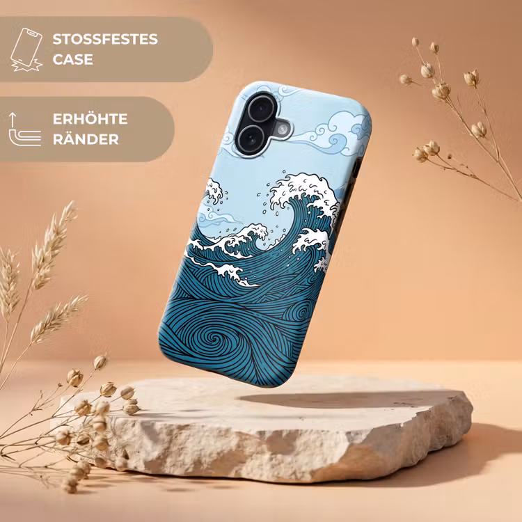 Zee - Golven - Japans - Natuur - Blauw Toughcase MagSafe Apple iPhone 17 klein -USP_RandenV_DE