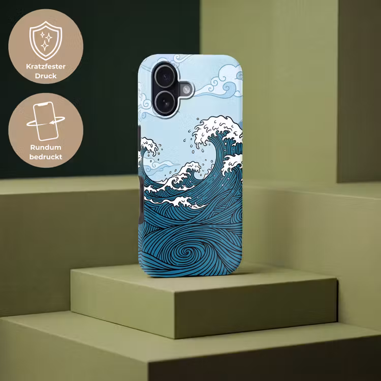 Zee - Golven - Japans - Natuur - Blauw Toughcase MagSafe Apple iPhone 17 klein -USP_PrintM_DE