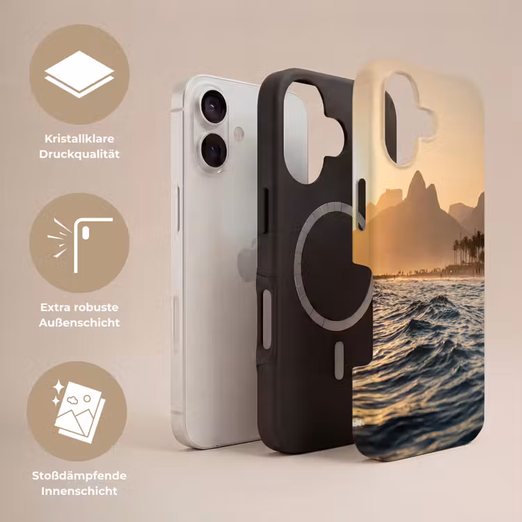 Zee - Golven - Zonsondergang - Kust - Goud Toughcase MagSafe Apple iPhone 17 klein -USP_Lagen_DE