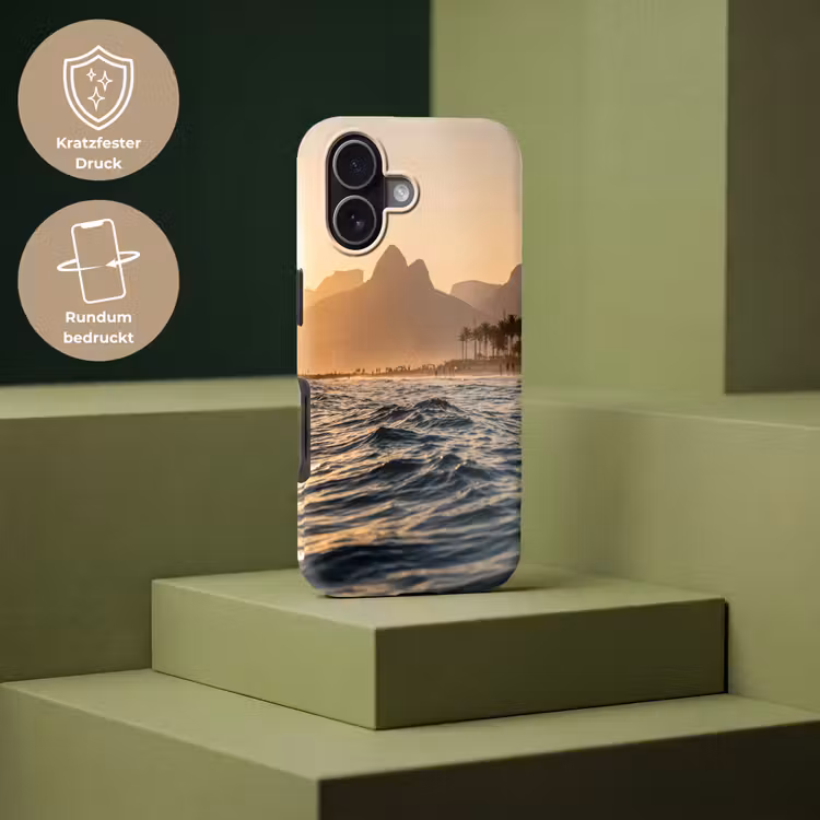 Zee - Golven - Zonsondergang - Kust - Goud Toughcase MagSafe Apple iPhone 17 klein -USP_PrintM_DE
