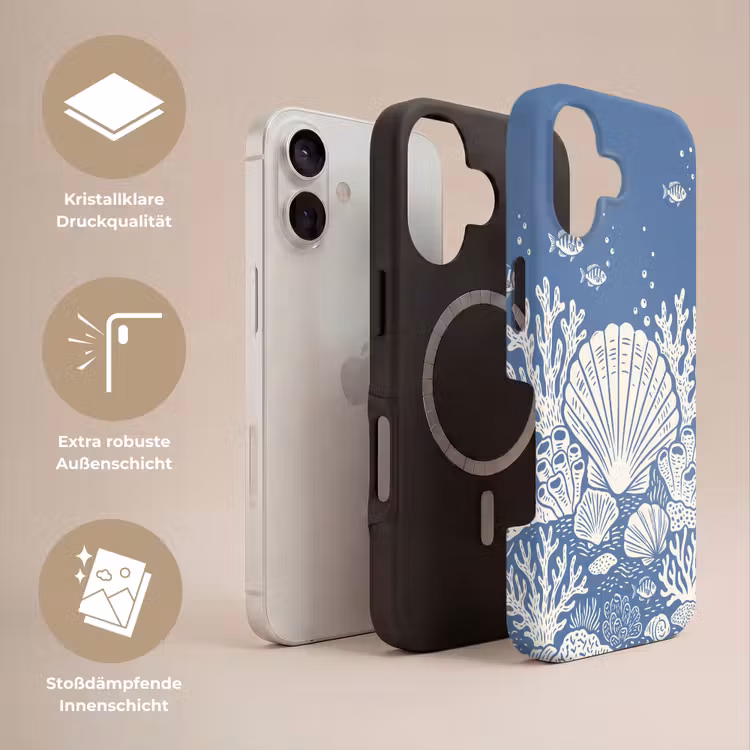Zeeleven - Koraal - Schelp - Vis - Illustratie - Onderwater Toughcase MagSafe Apple iPhone 17 klein -USP_Lagen_DE