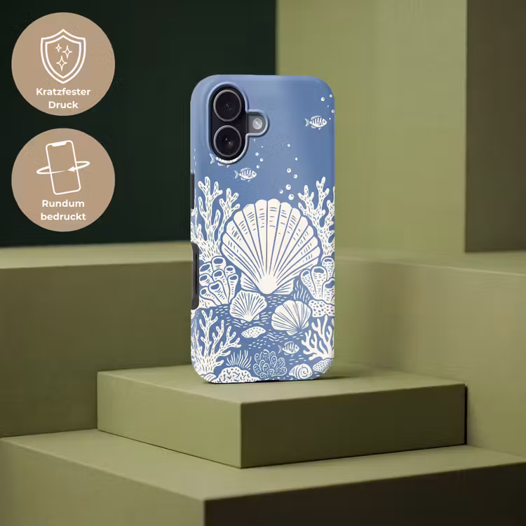 Zeeleven - Koraal - Schelp - Vis - Illustratie - Onderwater Toughcase MagSafe Apple iPhone 17 klein -USP_PrintM_DE