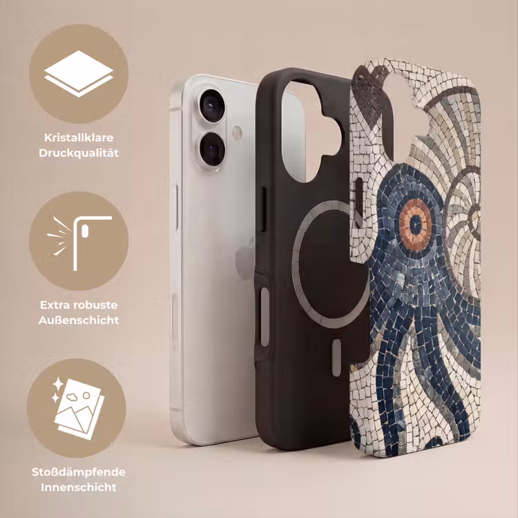Zeeleven - Mozaïek - Kunst - Vintage - Beige Toughcase MagSafe Apple iPhone 17 klein -USP_Lagen_DE
