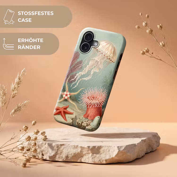 Zeeleven - Kwal - Onderwater - Illustratie - Beige Toughcase MagSafe Apple iPhone 17 klein -USP_RandenV_DE