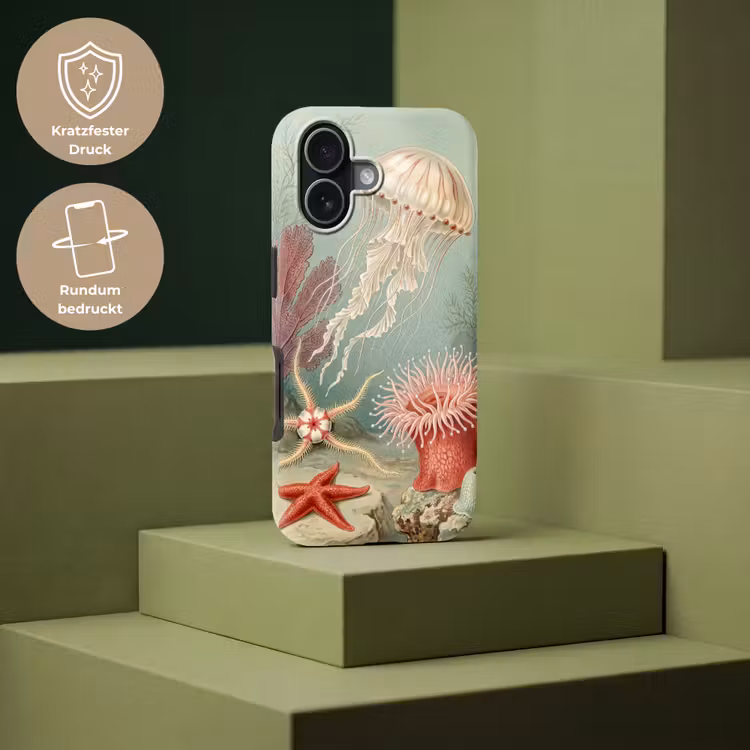 Zeeleven - Kwal - Onderwater - Illustratie - Beige Toughcase MagSafe Apple iPhone 17 klein -USP_PrintM_DE
