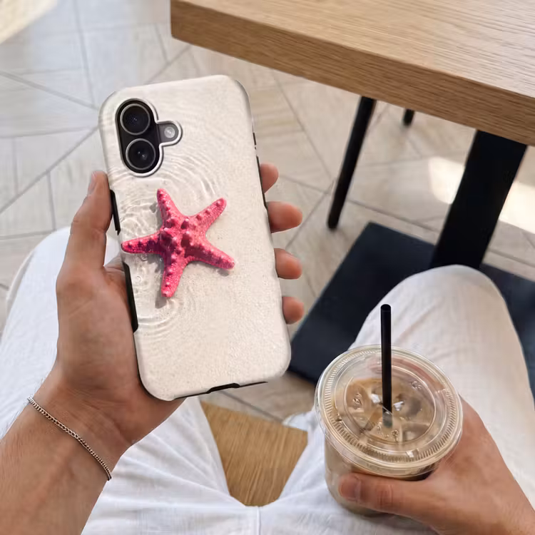 Zeeleven - Zeester - Strand - Roze - Water Toughcase MagSafe Apple iPhone 17 klein -Sfeer1M