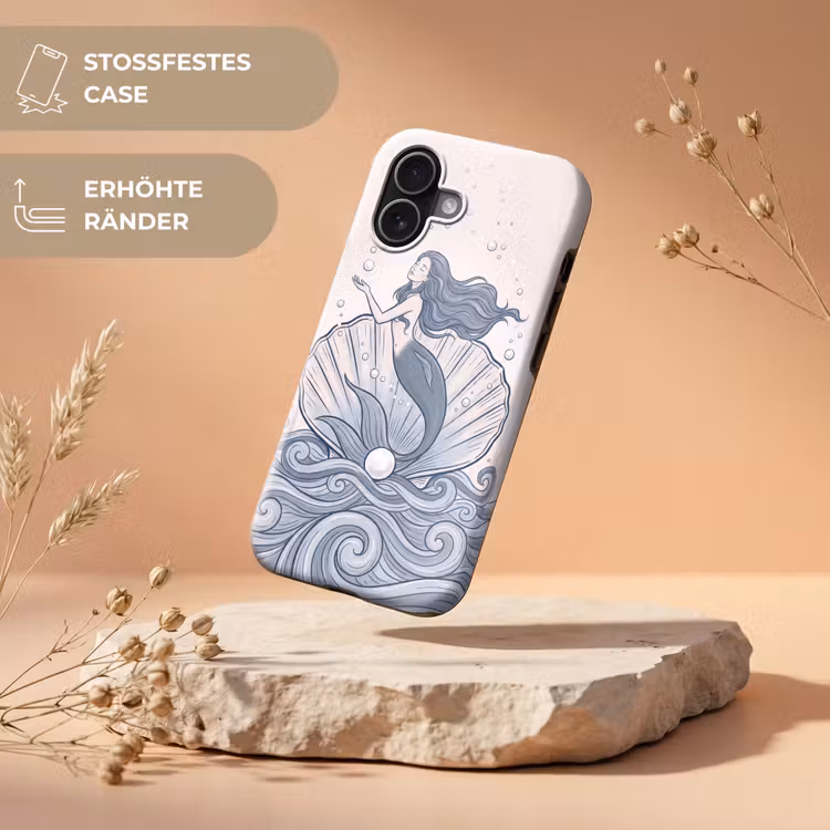 Zeemeermin - Schelp - Zee - Fantasie - Blauw Toughcase MagSafe Apple iPhone 17 klein -USP_RandenV_DE
