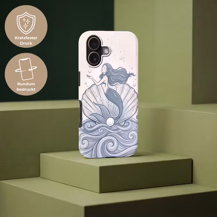 Zeemeermin - Schelp - Zee - Fantasie - Blauw Toughcase MagSafe Apple iPhone 17 klein -USP_PrintM_DE